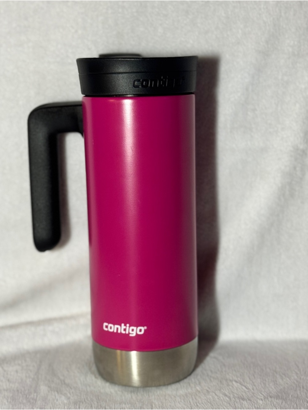 Contigo Superior Stainless Travel Mug Tumbler 20oz Dragonfruit Snap-seal Handle